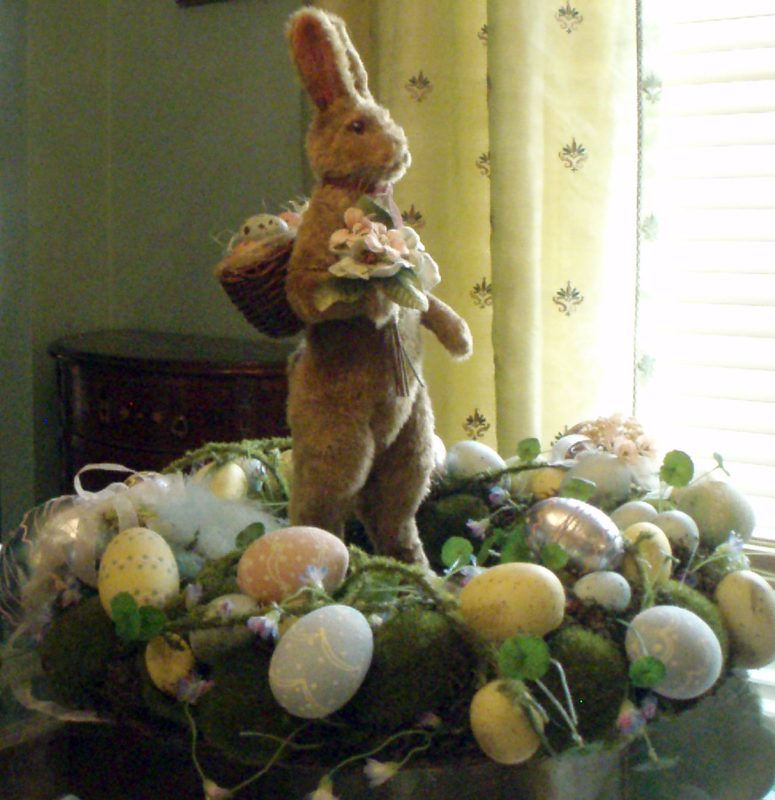 Easter and spring seasonal styling with pastel arrangements
